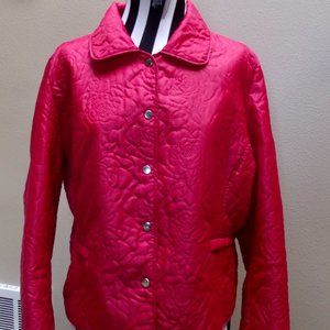 Red Long Sleeve Lightweight Quilted Jacket Sz L